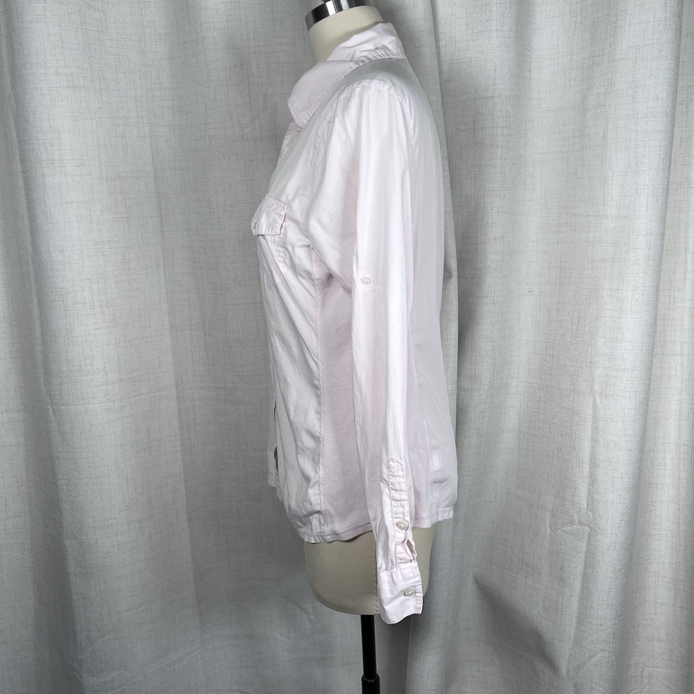 Converse One Star Women's XL Blush Pink Shirt Blouse Top Button Up Roll Tab - Picture 4 of 12
